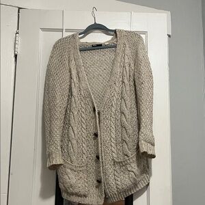 Urban Outfitters Beige Cable Knit Cardigan— size S, but meant to fit loose